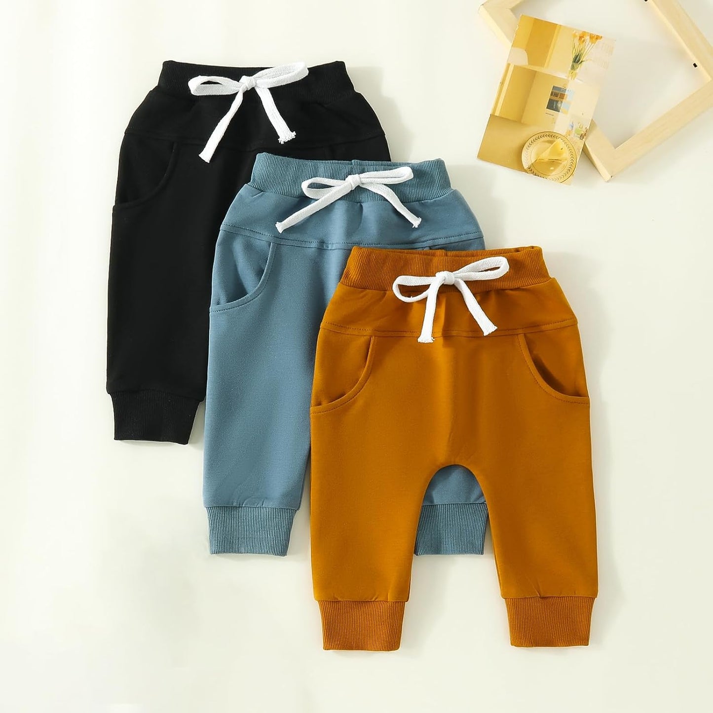 Baby Pants Toddler Infant Newborn Baby Boy Girl Sweatpants Long Joggers Pants Unisex Boy 's Clothing 3 Pack