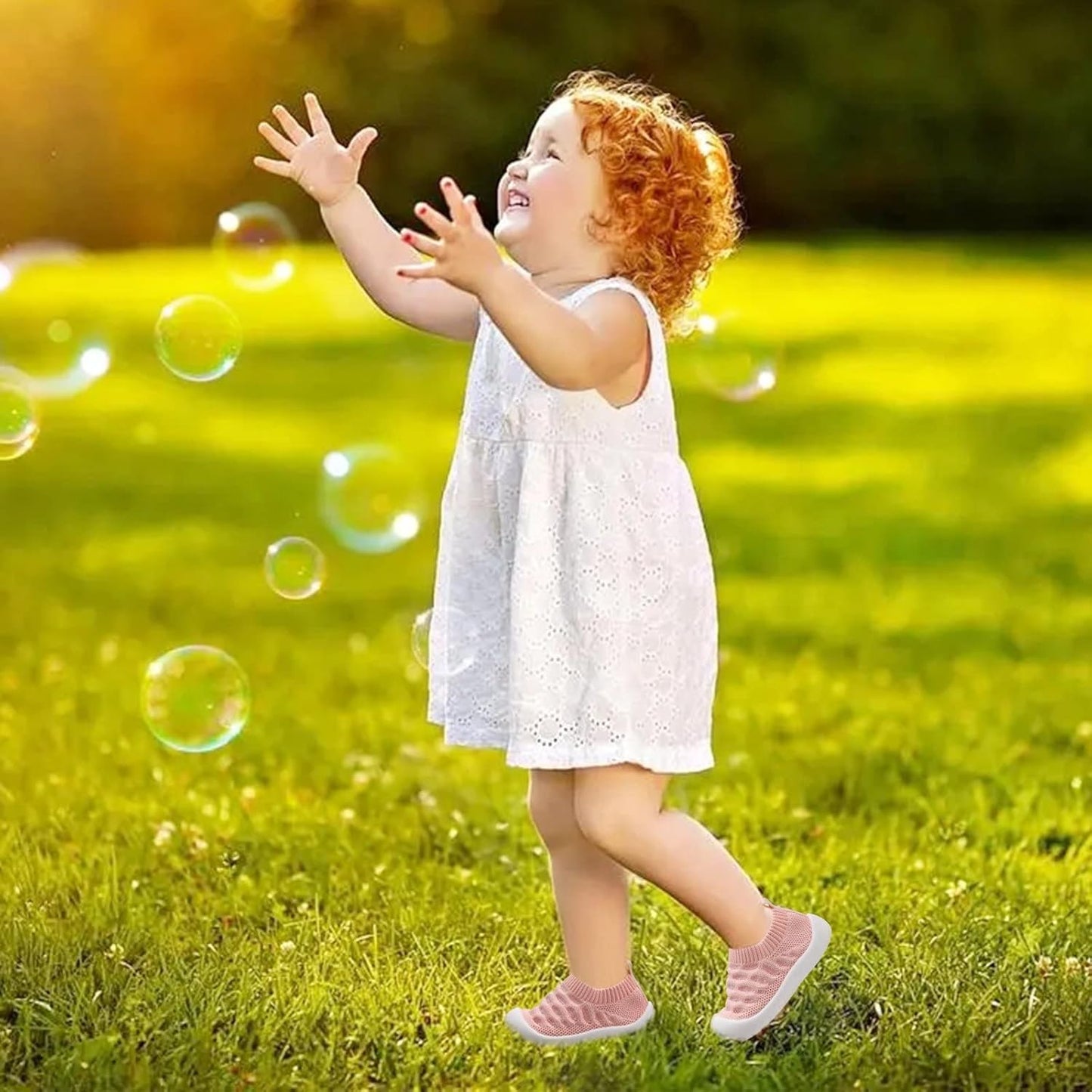 Baby First-Walking Shoes 1-4 Years Kid Shoes Trainers Toddler Infant Boys Girls Soft Sole Non Slip Cotton Canvas Mesh Breathable Lightweight TPR Material Slip-on Sneakers Outdoor