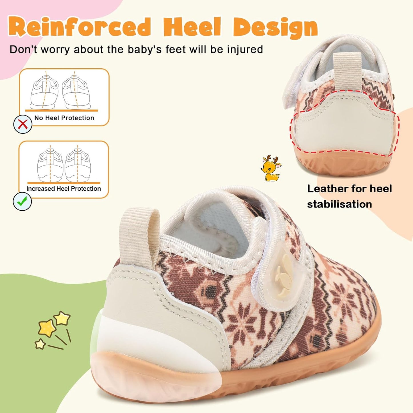 FEETCITY Baby Walking Shoes Barefoot Baby Shoes Infant Sneakers Newborn Crib Shoe Lightweight Flexible Slip On Shoe