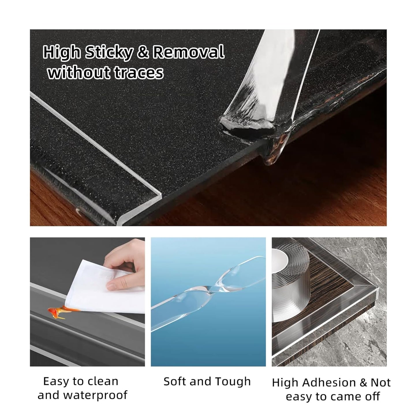 1.18 in x 9.84 FT,Clear Edge Protector Strip Sharp Edge Wrap Cover Tape, Self Adhesive Protective Bumper Guards for Cabinet Door Desk Glass Table Bed Furniture, Kitchen Countertop, Waterproof