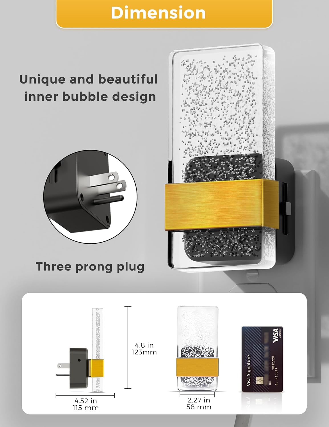 L LOHAS LED Night Light [2 Pack], Amber Night Lights Plug Into Wall, Dusk to Dawn Sensor, 0-100LM LED Dimmable Nightlight, Automatic Low Blue Nightlights for Kids, Bathroom, Hallway, Stairway