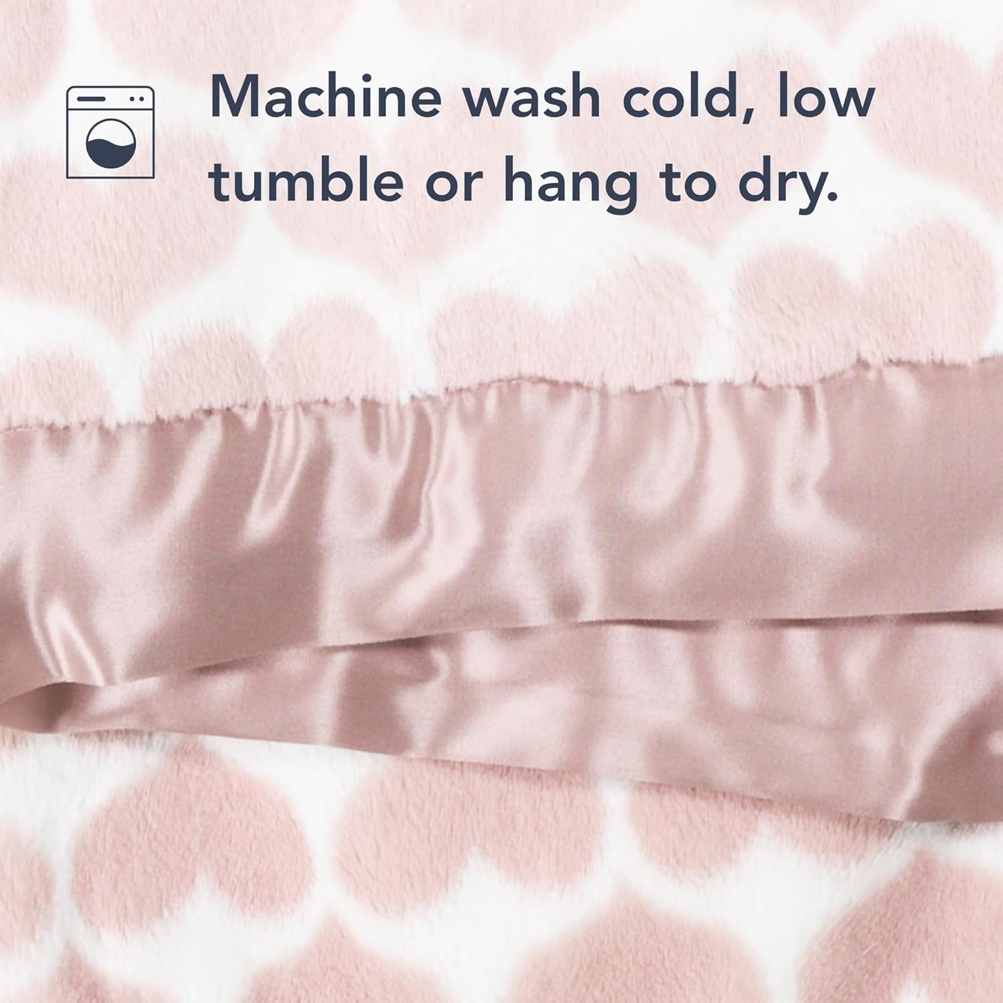 Little Giraffe Baby Blanket - Luxe Soft Blanket with Satin Trim - Baby Stroller Blanket - Newborn Baby Essentials & Baby Gifts - 29"x35" - Heart Army Dusty Pink