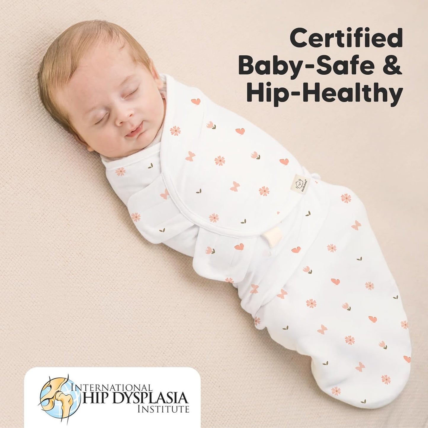 Baby Swaddle Sleep Sacks with Zipper - 3-Pack Swaddles for Newborns 3-6 Months, Infant, Baby Girls, Boys, Soft & Durable Newborn Sleep Sack, Easy Diaper Change Swaddling Blanket (Butterflies, L)