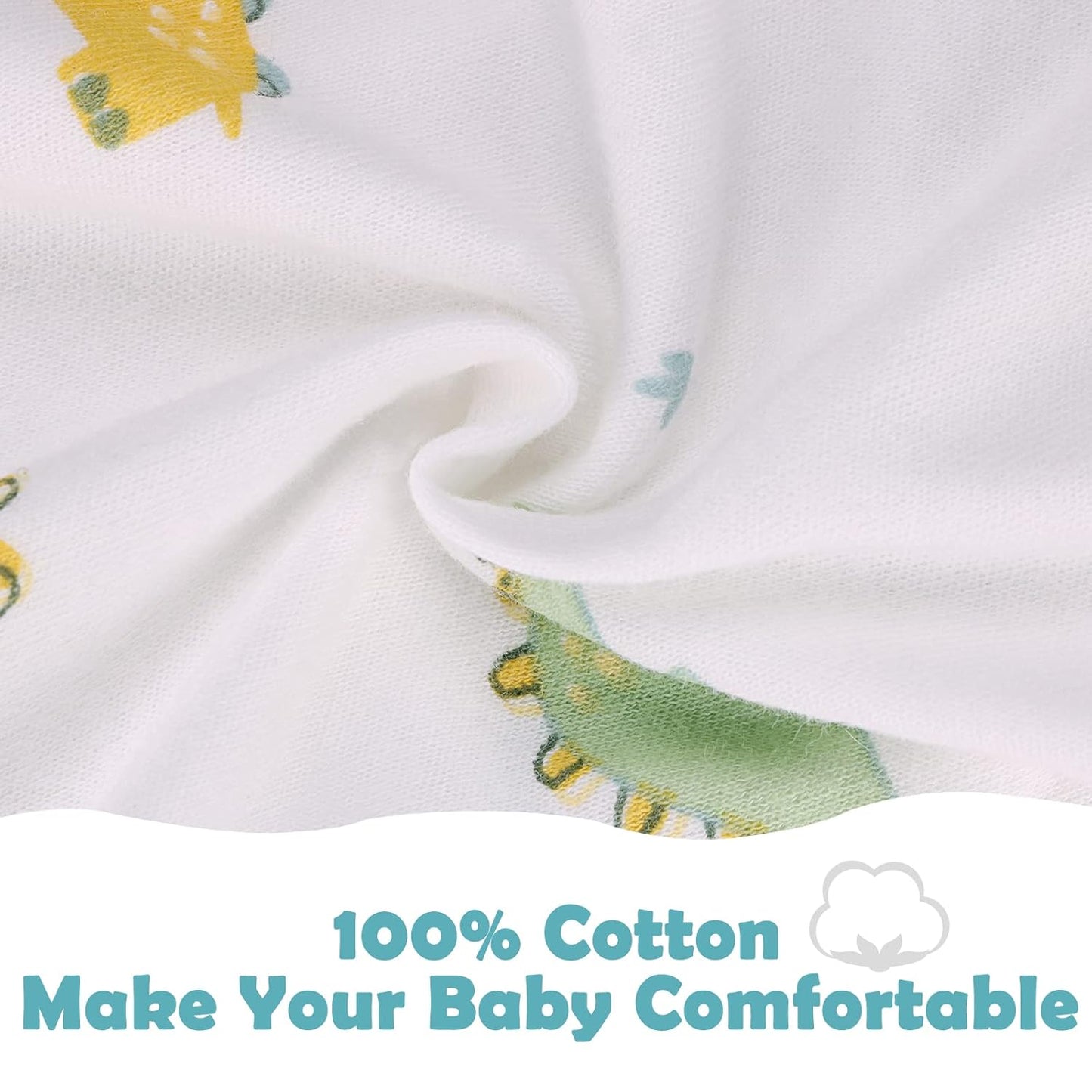 2 Pack Transition Swaddle with 2 Way Zipper, 2 in 1 Arms in/Out Transitional Arms Up Swaddle, 100% Cotton Newborn Swaddles Zipper Swaddles Baby Swaddling Sack Sleeping Sack 3-6 Months, Dinosaur & Bear