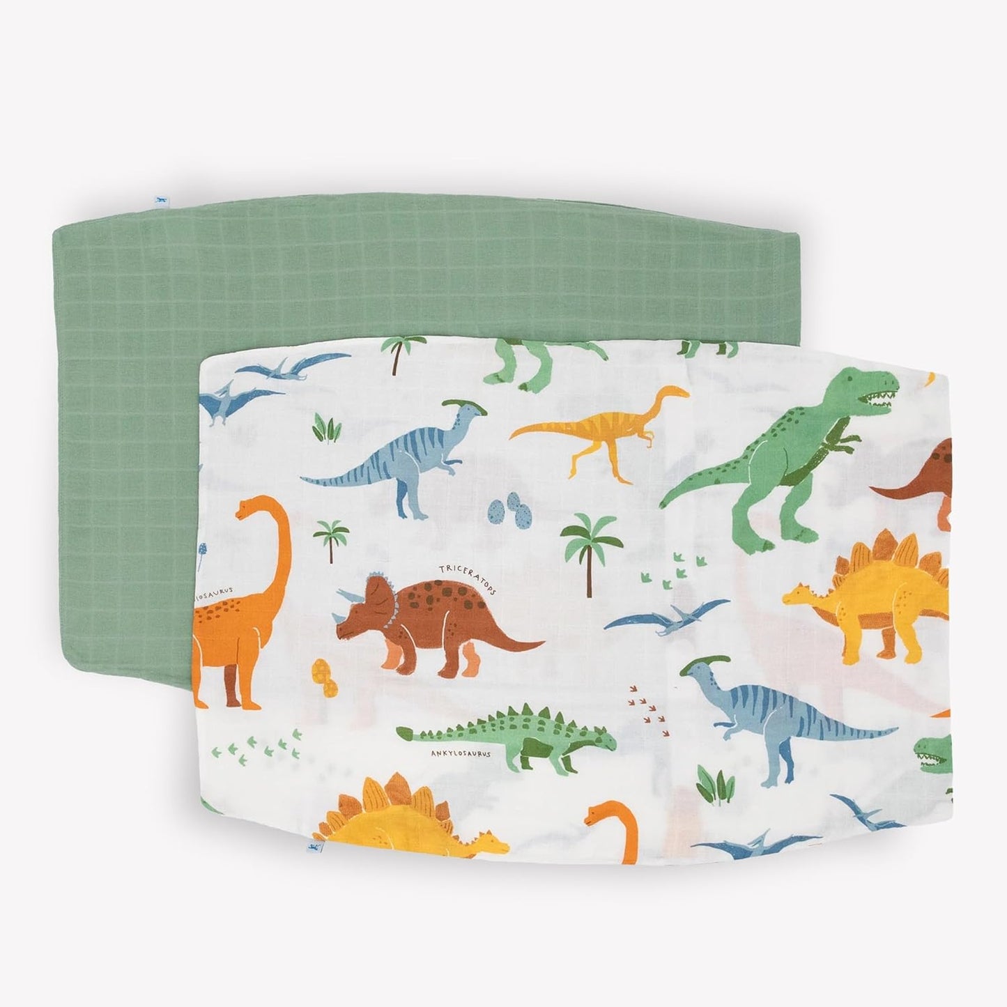 Little Unicorn Standard Pillowcase 2 Pack | Super Soft & Breathable Muslin Fabric | Snug Envelope Closure (Dino Names)