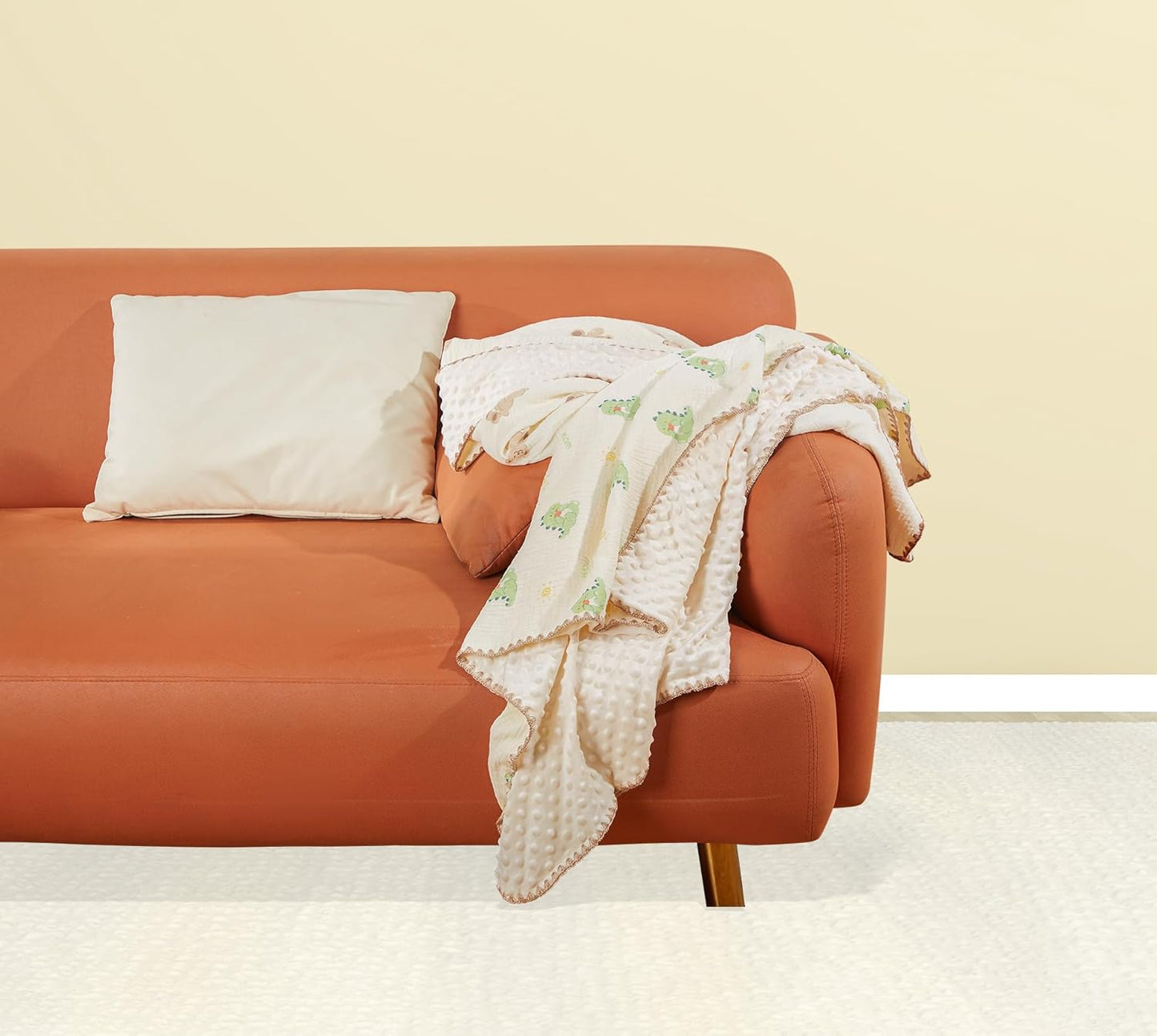 Baby Blanket Double Layer Cotton 40 x 40 Soft Receiving Blanket with Pattern Machine Washable Bear