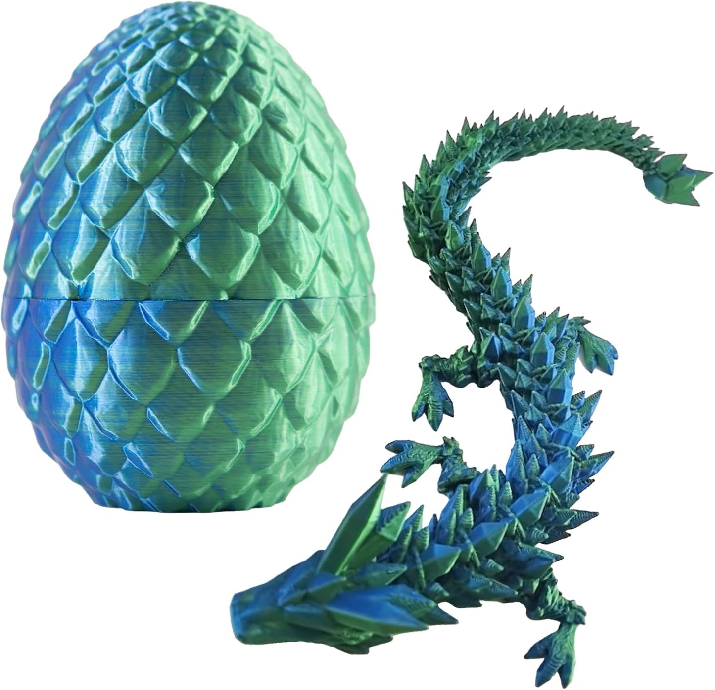 Dragon Egg, Easter Egg with Pet Dragon, 3D Printed Dragon, Crystal Dragon Fidget Toy, Articulated Dragon Eggs Fidget Toy Surprise for Adults
