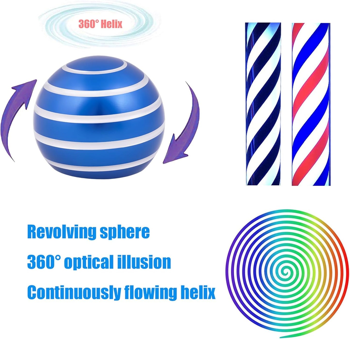 Desk-Toys for Fidget Kinetic-Cool-Gadgets: Cool-Stuff for Kid Children Teen Adult, Optical-Illusion Toy for Office School Home Women Men Christmas Stress-Relief-Gifts 180 Seconds Spinning