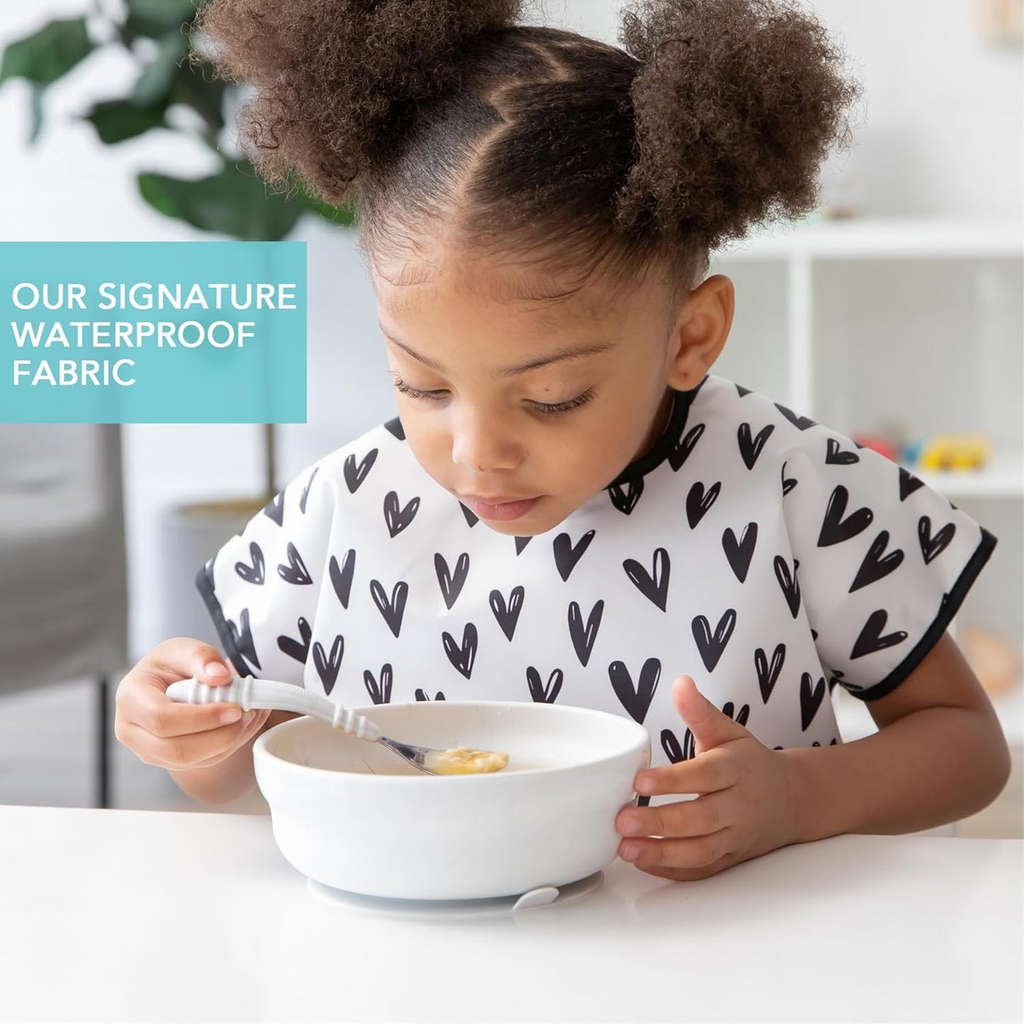 Bumkins Bibs - Toddler Bibs, Waterproof, Large for 1-3 Years, Short Sleeve