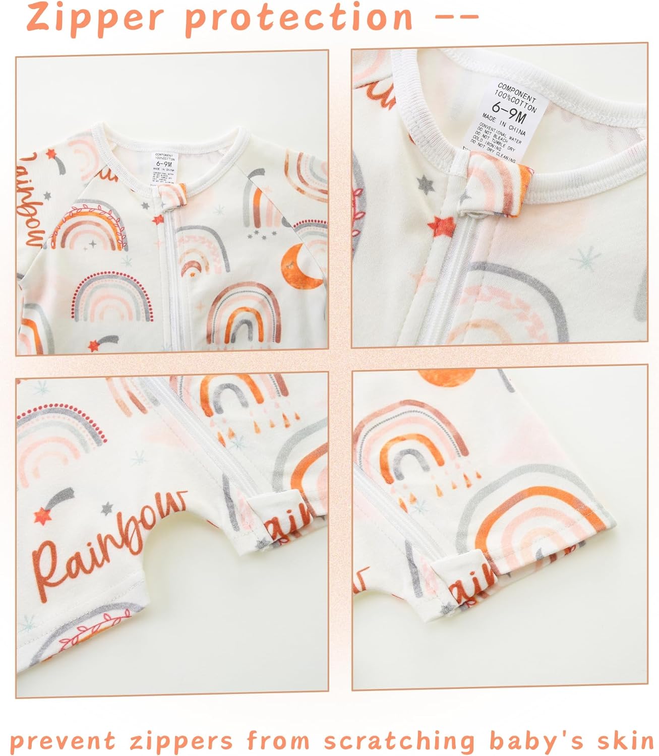 Unisex Summer Trendy 2-Pack Rompers Short Sleeve Zipped Bodysuit Infant Cotton Outfits