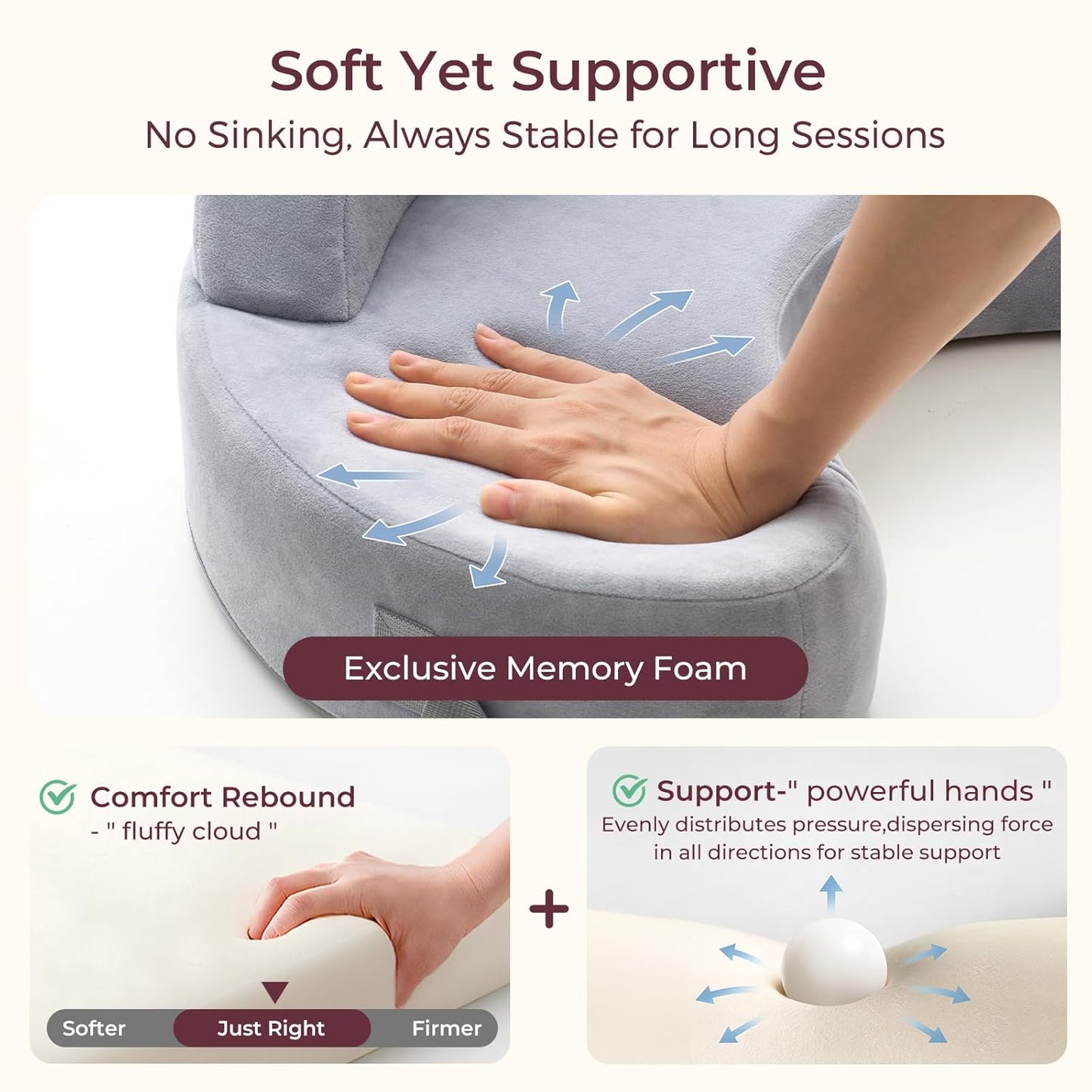 Momcozy Exclusive Memory Foam Nursing Pillow - Pioneering Safety Fence-Plus Size Breastfeeding Pillow for Ergonomic Comfort & Support-Easier and Healthier Nursing - Fit for All, Removable Cover