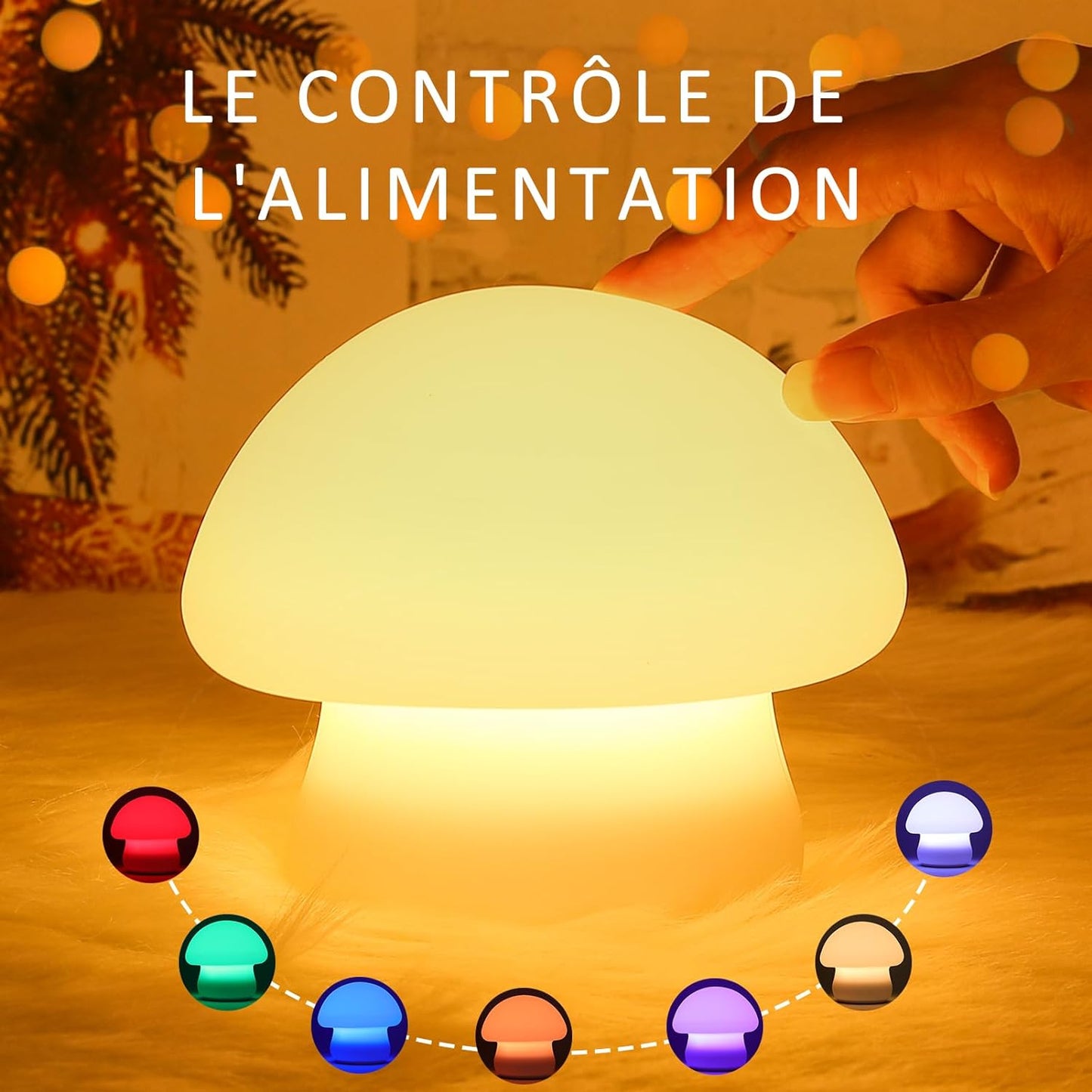 ZKLiLi Cute Mushroom Lamp LED Night Light Kids Room, Kids Room Squishy Silicone Mushroom Color Change Light Rechargeable, Toddler Night Light Decoration for Bedroom, Gifts for Baby Girls and Boys