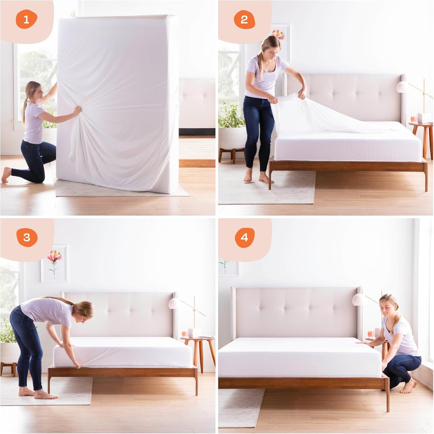 Linenspa Zippered Mattress Encasement – Twin Size Waterproof Mattress Protector – Quiet Cover & Complete protection – Dorm Room Essentials, White