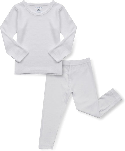 AVAUMA Baby Boys Girls Pajama Set Kids Toddler Snug fit Ribbed Sleepwear pjs for Daily Life Style