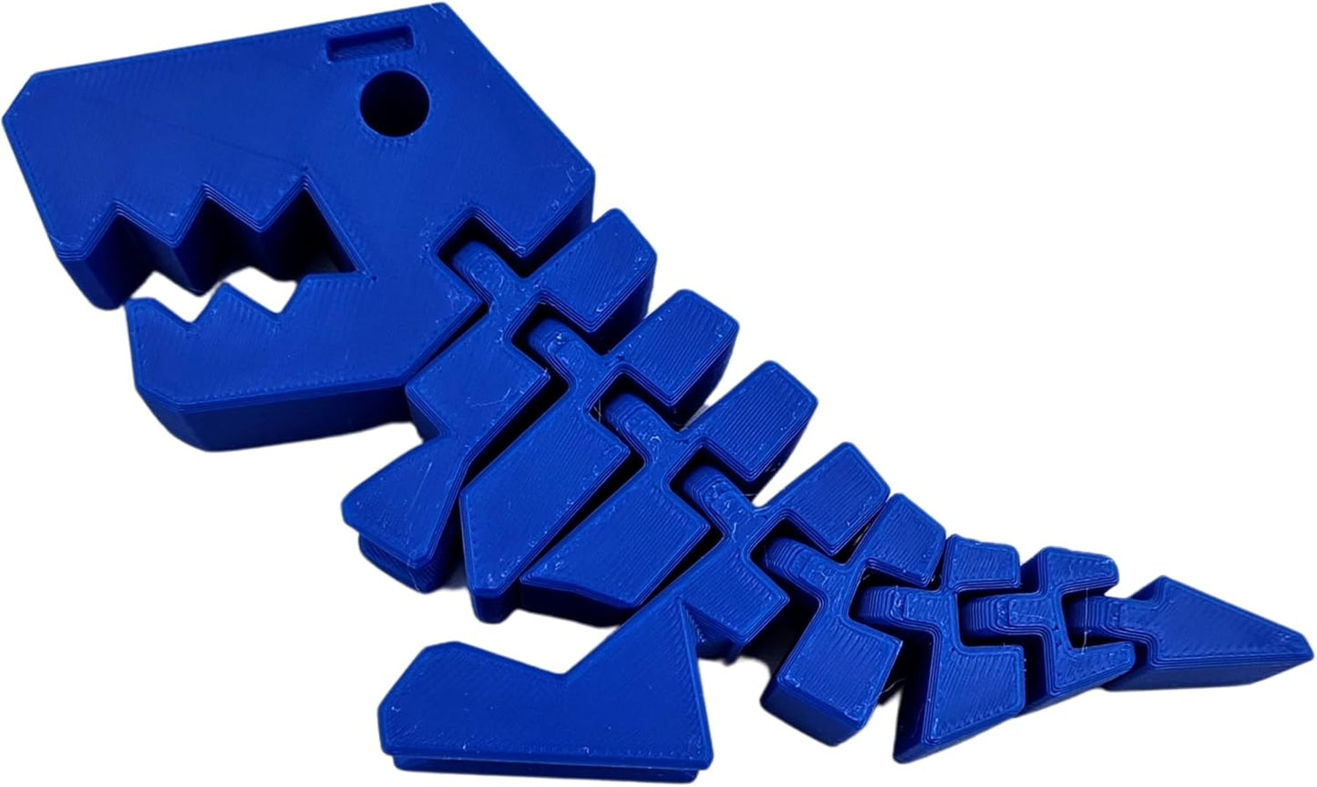 Rexi Collectible Figurine - Stress Relief, Autism, ADHD - Flexible Dinosaur - Articulating Joints (Blue)