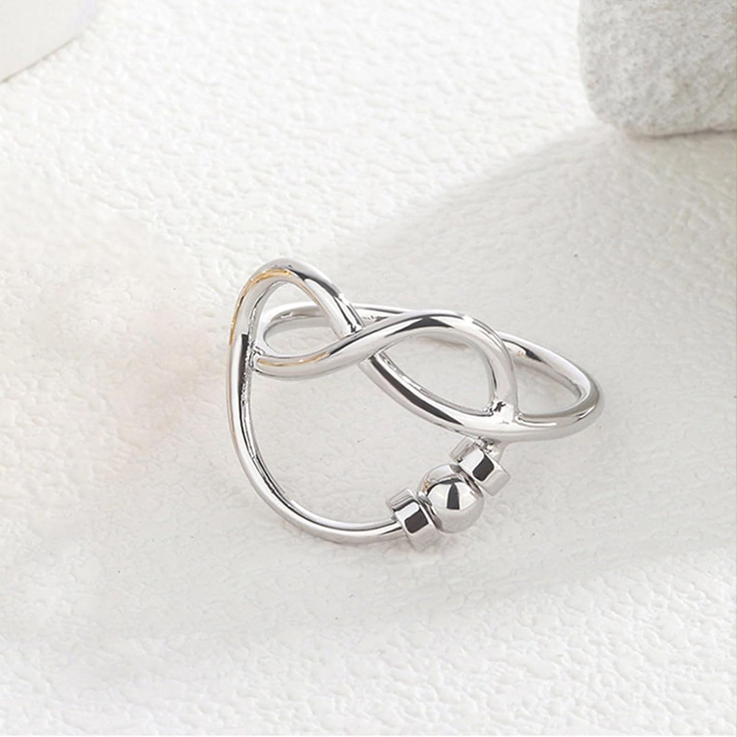 INFUSEU Funny Spinner Fidget Rings for Women Girls Anti Anxiety Stress Worry, Adjustable Size