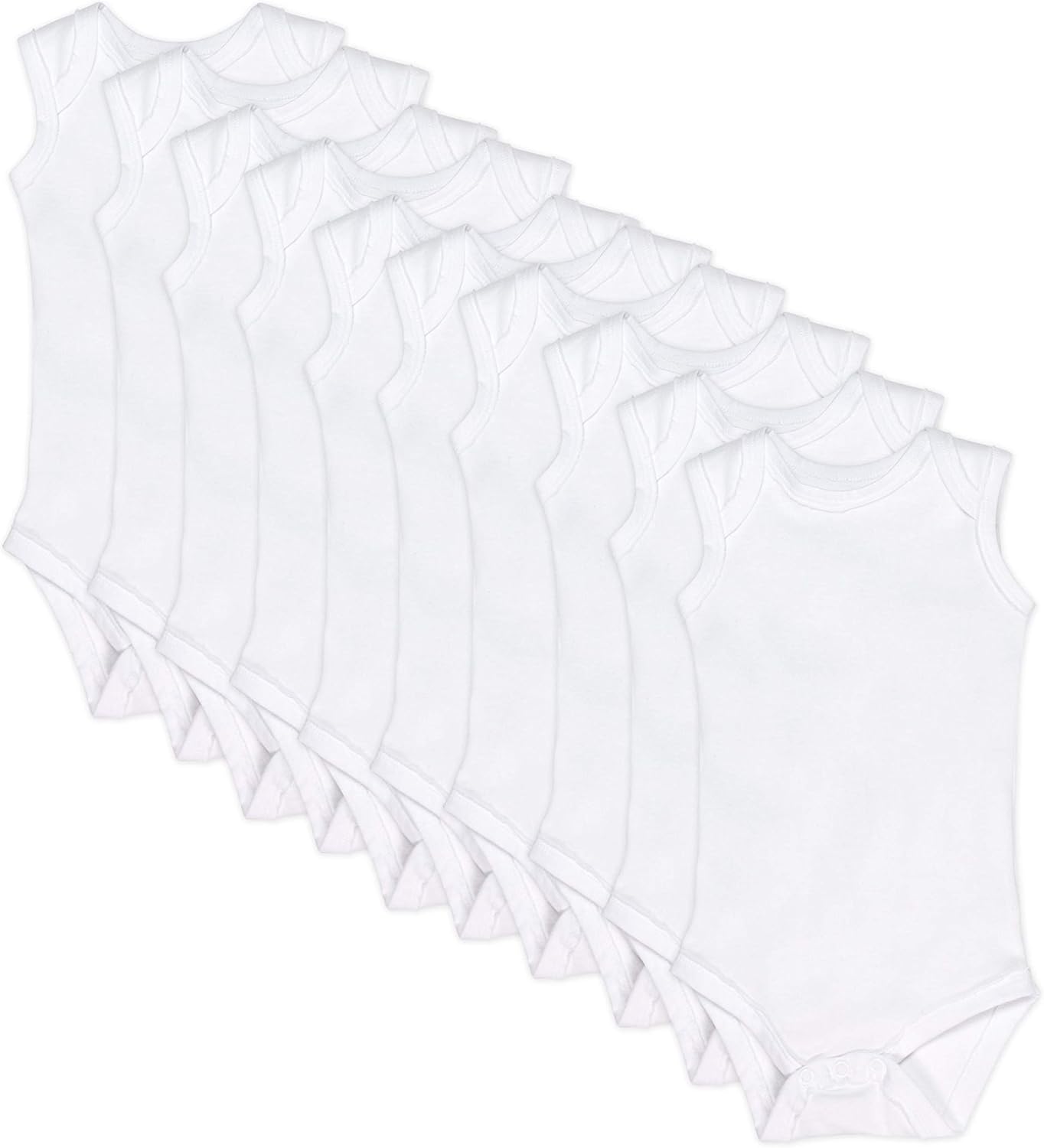 Sleeveless Bodysuits One-piece 100% Organic Cotton for Baby Boys, Girls, Unisex