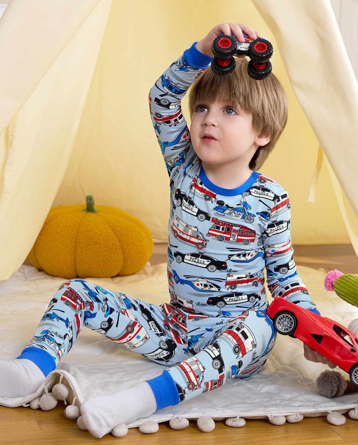 Bamboo Viscose Toddler Pajamas Boys Girls Baby 12M-8Y Pjs Sets Kids 2pcs Snug fit Long-Sleeve Sleepwear