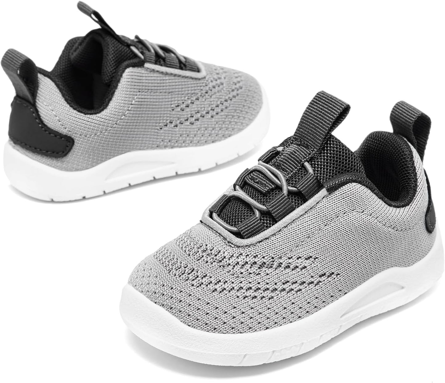 MORENDL Toddler Slip On Sneakers Baby Walking Shoes Non-Slip Breathable Unisex Pink Mesh Lace-Up Athletic Sneakers Infant Running Shoes