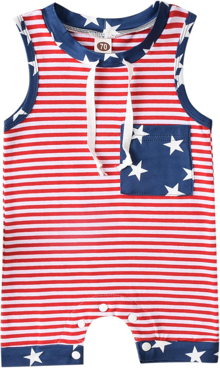 Aalizzwell Baby Boy Romper Newborn Infant Sleeveless Short Romper One Piece Active Summer Clothes