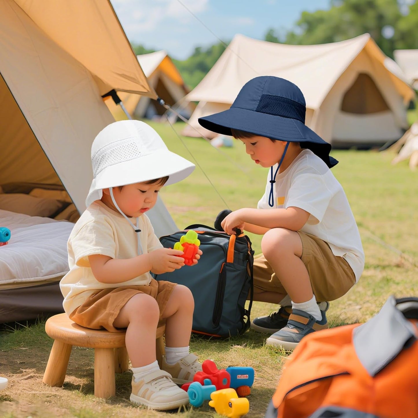 Baby Sun Hat with Neck Flap for Sun Protection Toddler Beach Hat UPF 50+ Outdoors 0-6 Years Boys Girls