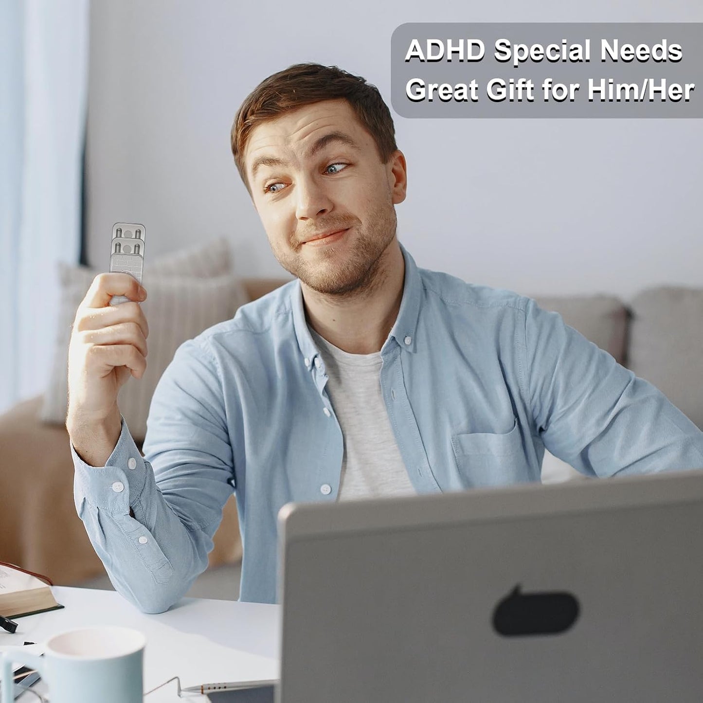 ATESSON Magnetic Fidget Slider,Metal Push Card Stress Relief Toy,Office Desk Adult Fidget Toys,Magnetic Fidget Toy for Autism ADHD Special Needs