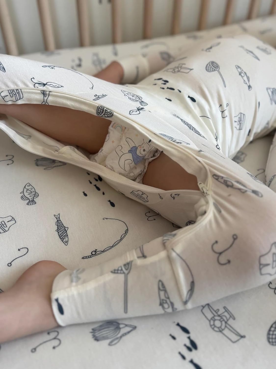 GUNAMUNA Unisex Baby Toddler Ultra-Soft Convertible Pajama, Footie or Romper Sleeper with Diaper Zipper, Newborn to 24 Months