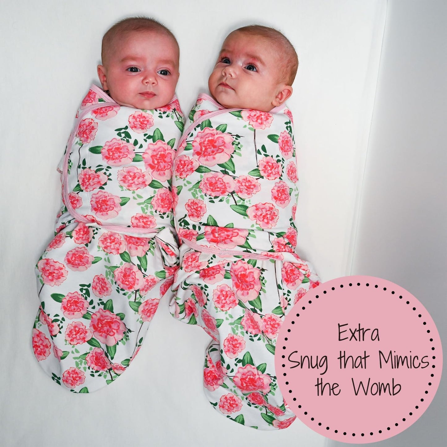 LollyBanks Swaddles 100% Organic Cotton Baby Girl Essentials, 0-3 Months Newborn Girl Swaddles, Swaddle with Easy Change Zipper, Swaddle Sack for Baby Girl (Peony Print)