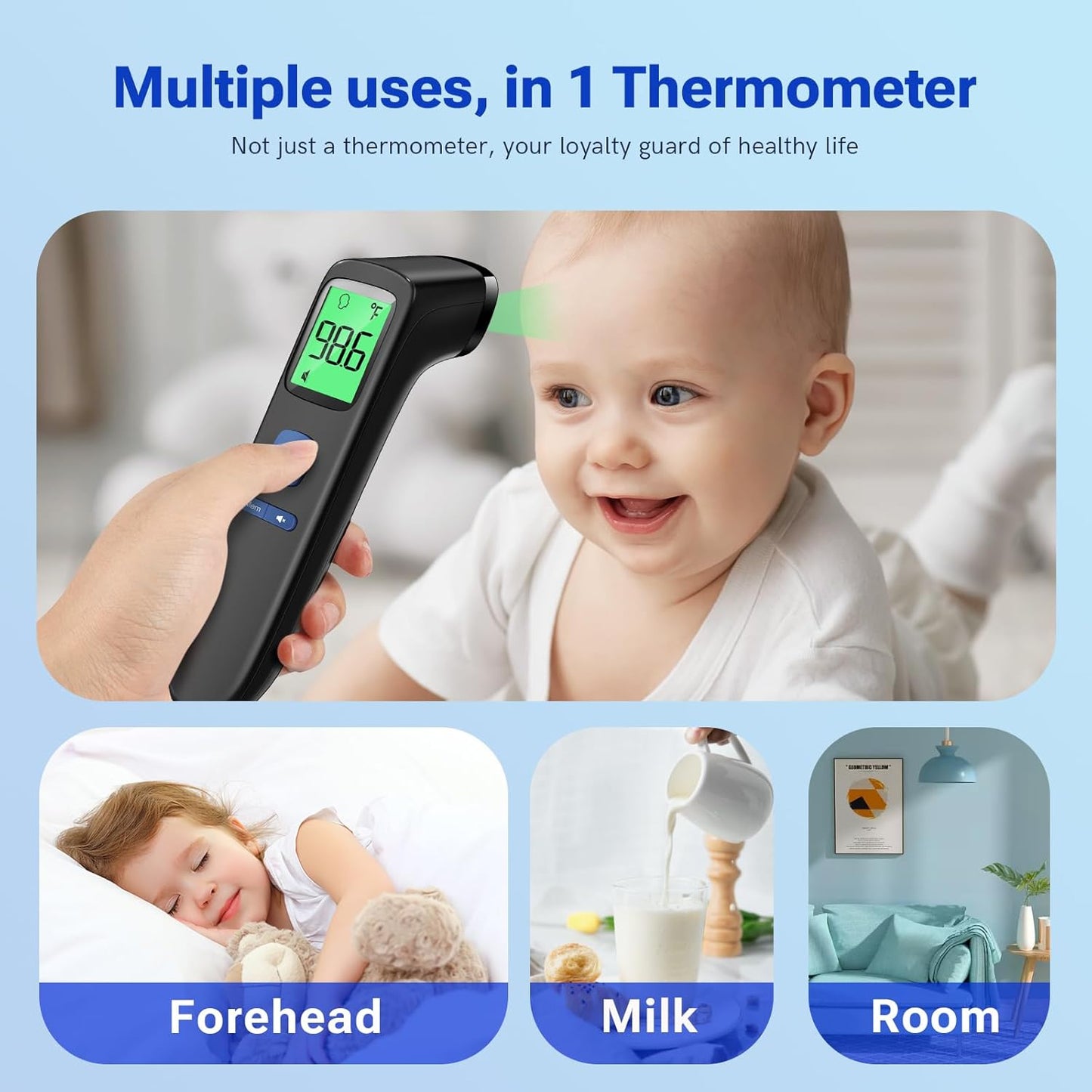 Digital Thermometer for Adults and Kids, Fast Accurate Thermometer with Fever Alarm, 1S Reading & Silent Mode, Easy-to-use -Take Quick Temperature Easily
