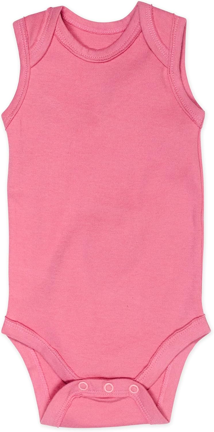 Sleeveless Bodysuits One-piece 100% Organic Cotton for Baby Boys, Girls, Unisex