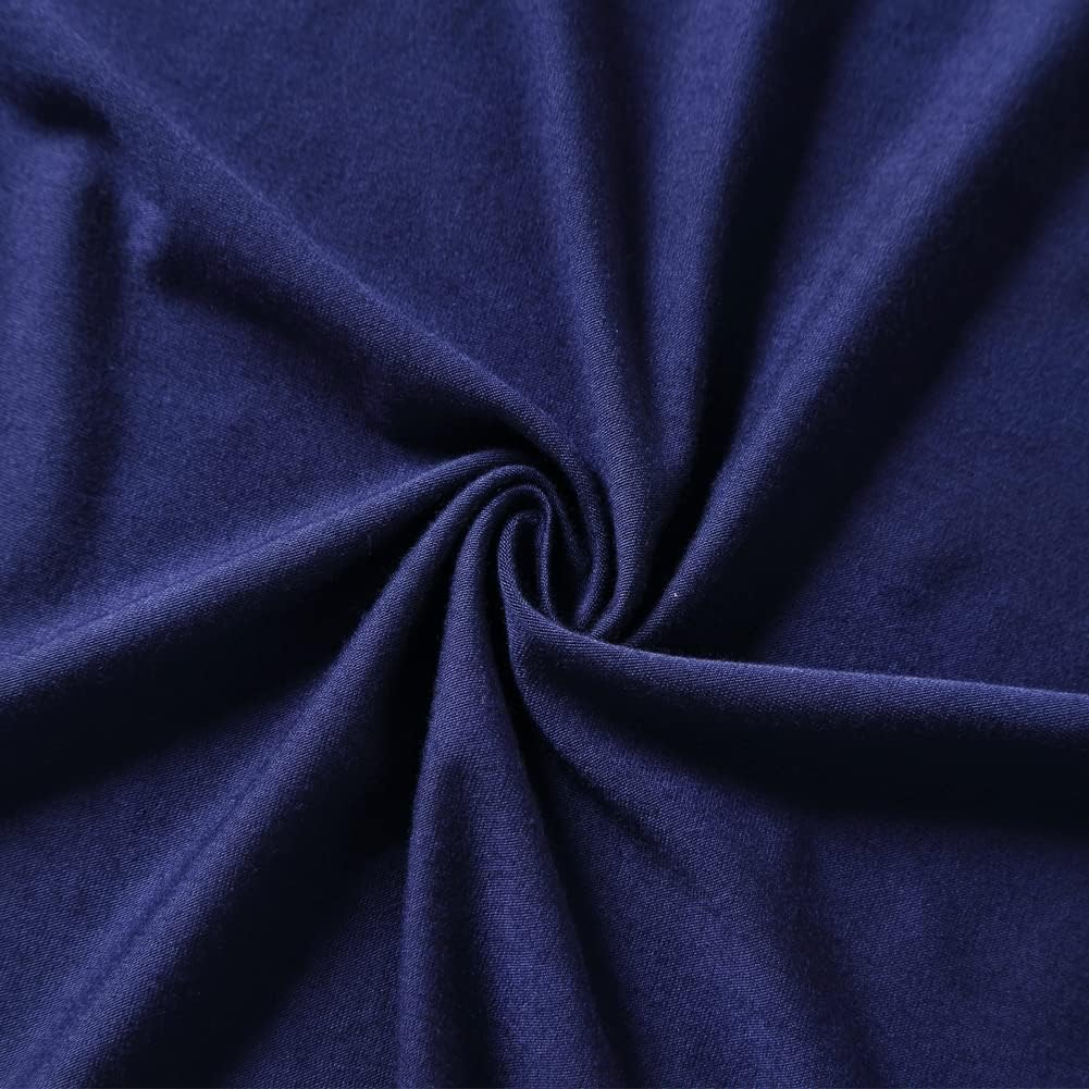 iEvolve Cotton Knitted Baby Swaddle Blanket with Hat Headband Set Newborn Swaddle Wrap Receiving Blankets for Baby Girl Boy 45" x 45"(Navyblue)