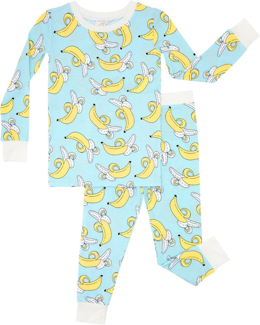 Little Sleepies Two-Piece Pajama Set for Boys & Girls, Soft Viscose from Bamboo Toddler Pajamas for Kids, Family Matching PJs