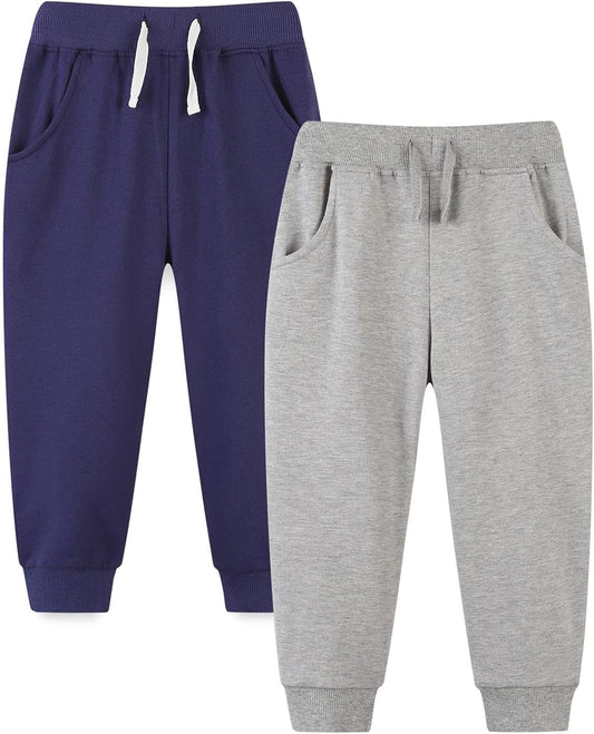 Bumeex Baby and Toddler Boys' 2-Pack Pull on French Terry Pants 1-7Y