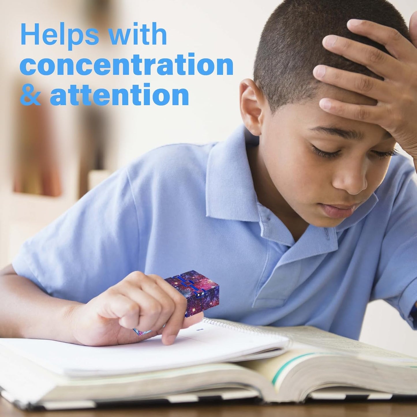 Infinitycube Fidget Toy Stress Relieving Fidgeting Game for Kids and Adults,Cute Pocket-sized Unique Gadget for Anxiety Relief and Kill Time (Starry Sky)