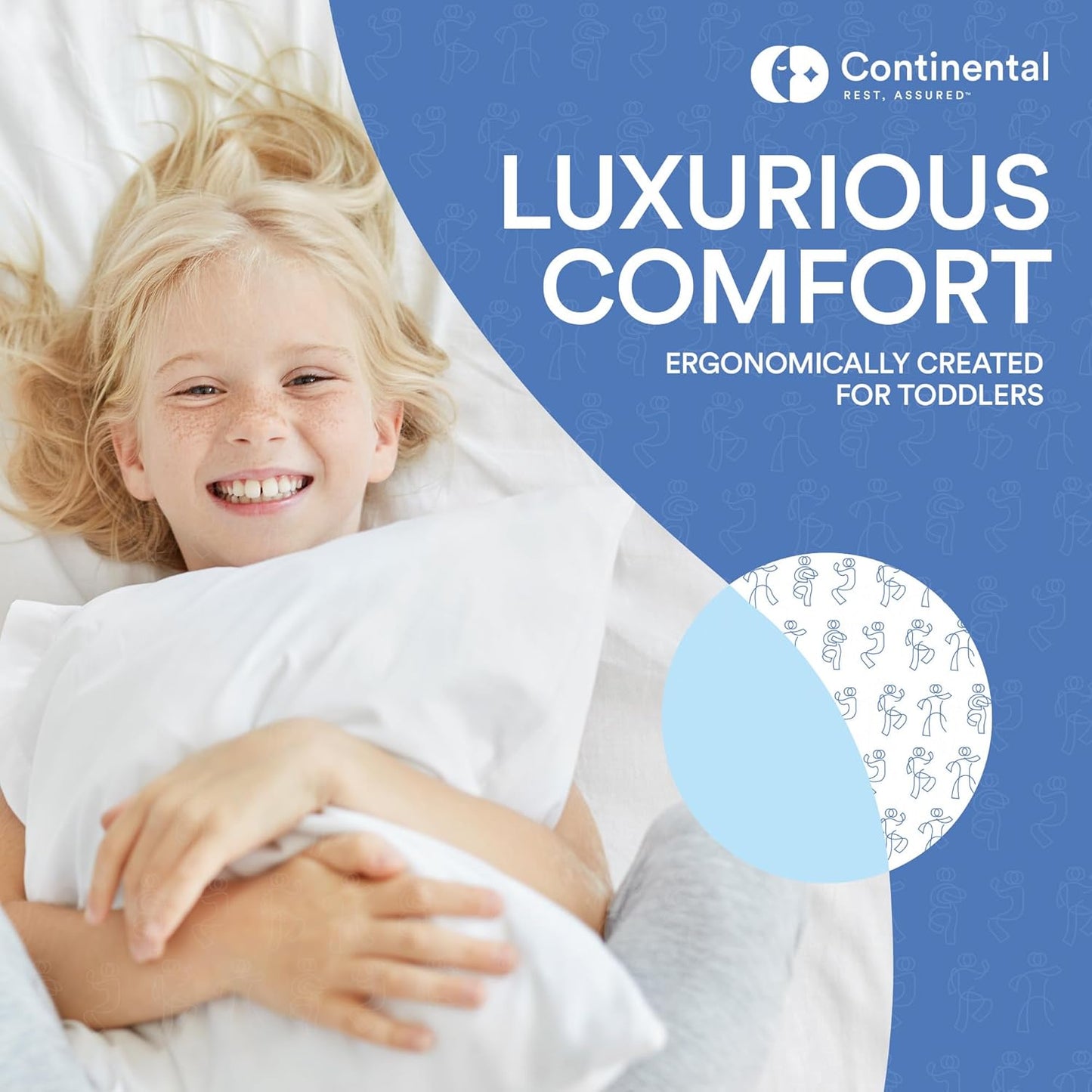 Continental Bedding Child-Micro, 13x18 Firm Pillow, White