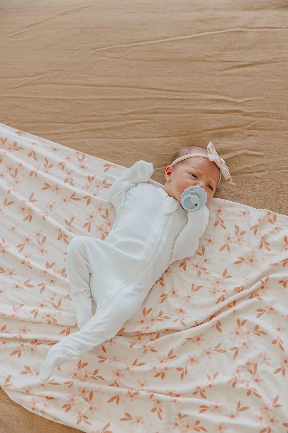 Copper Pearl Baby Swaddle Blanket - Premium Knit Baby Blanket, Large Soft Stretchy Receiving Blankets for Baby Boy and Girl, Swaddles for Newborn, Infant, and Toddler (Rue)