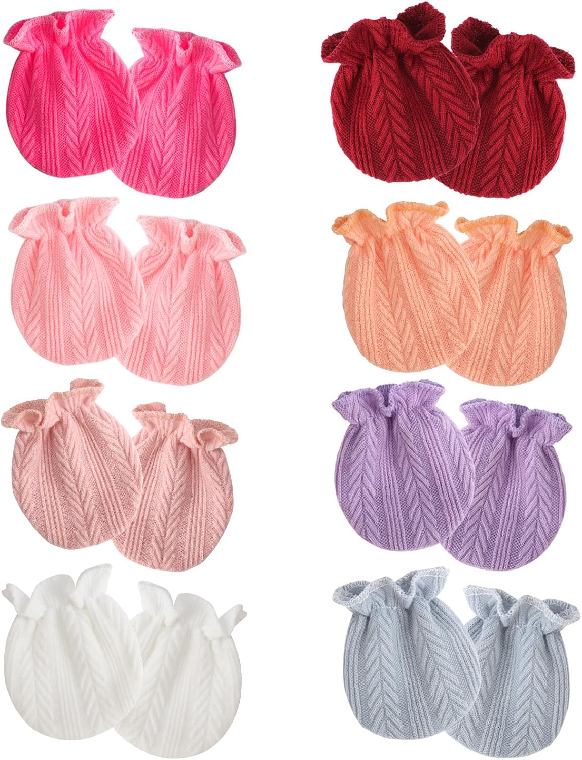 Newborn Baby Mittens No Scratch Cotton Elastic Wrist Gloves Infant Toddler Mittens for Baby Boy Girl 0-6 Months