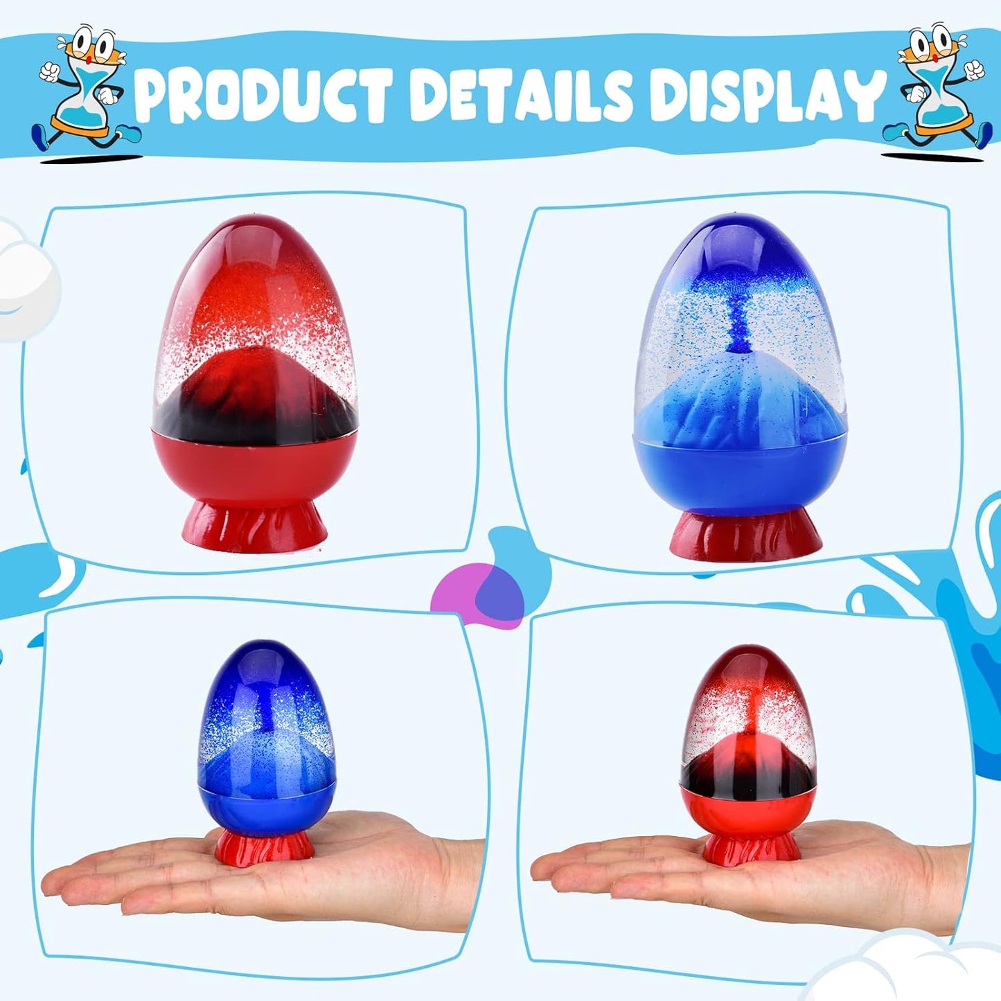 Egg-shaped liquid Motion bubble machine from The bottom up to erupt imitation volcanic toys Sensory Fidget Toys （2pcs in a pack）