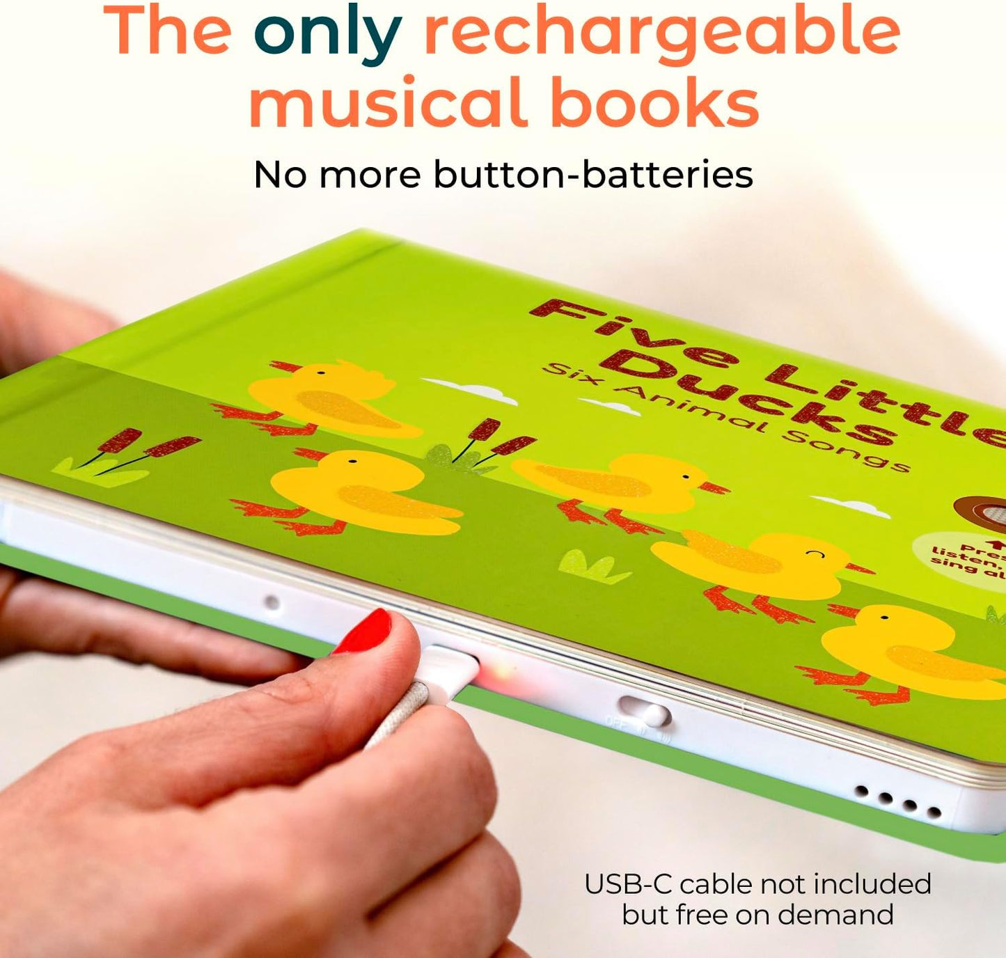 Cali's Books Five Little Ducks Nursery Rhymes Book for Toddlers | Sound Books for Toddlers 1-3 | Musical Book with Sound Button and 6 Songs