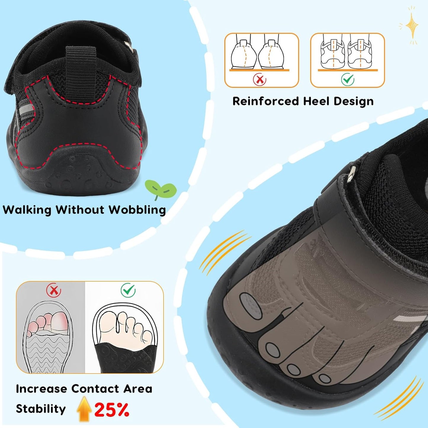 Scurtain Baby Shoes Boy Girl First Walking Shoe Infant Crib Breathable Sneakers Lightweight Barefoot Shoes for Babies