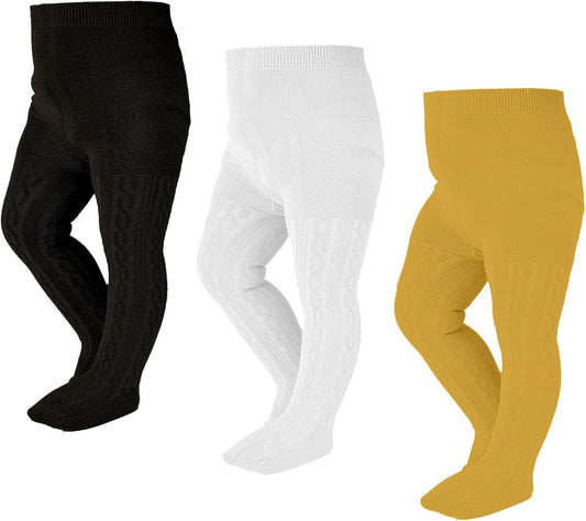 EPEIUS Baby Girl Tights Thick Cable Knit Leggings Stockings Cotton Pantyhose for Newborn Infant Toddler 3/4/5/6 Pack