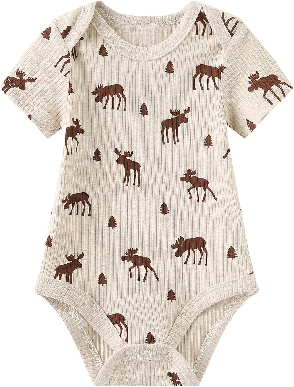 Newborn Baby Boy Girl Short Sleeve Bodysuits Cotton One-Piece Baby Clothes 6-Pack