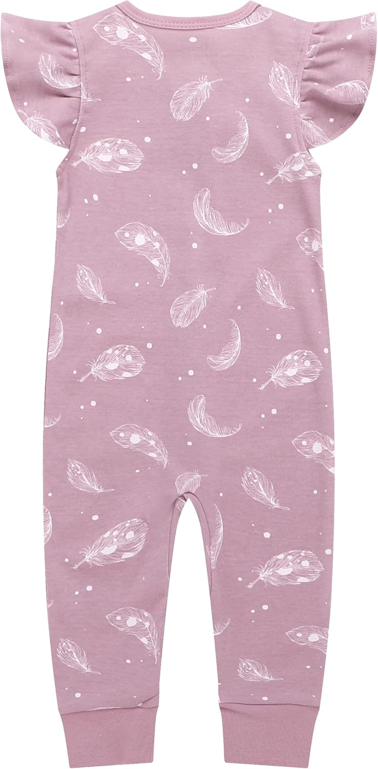 Owlivia Baby Boy Romper, Unisex Short-sleeve Summer Outfit, 100% Organic Cotton Girl One-Piece Jumpsuit