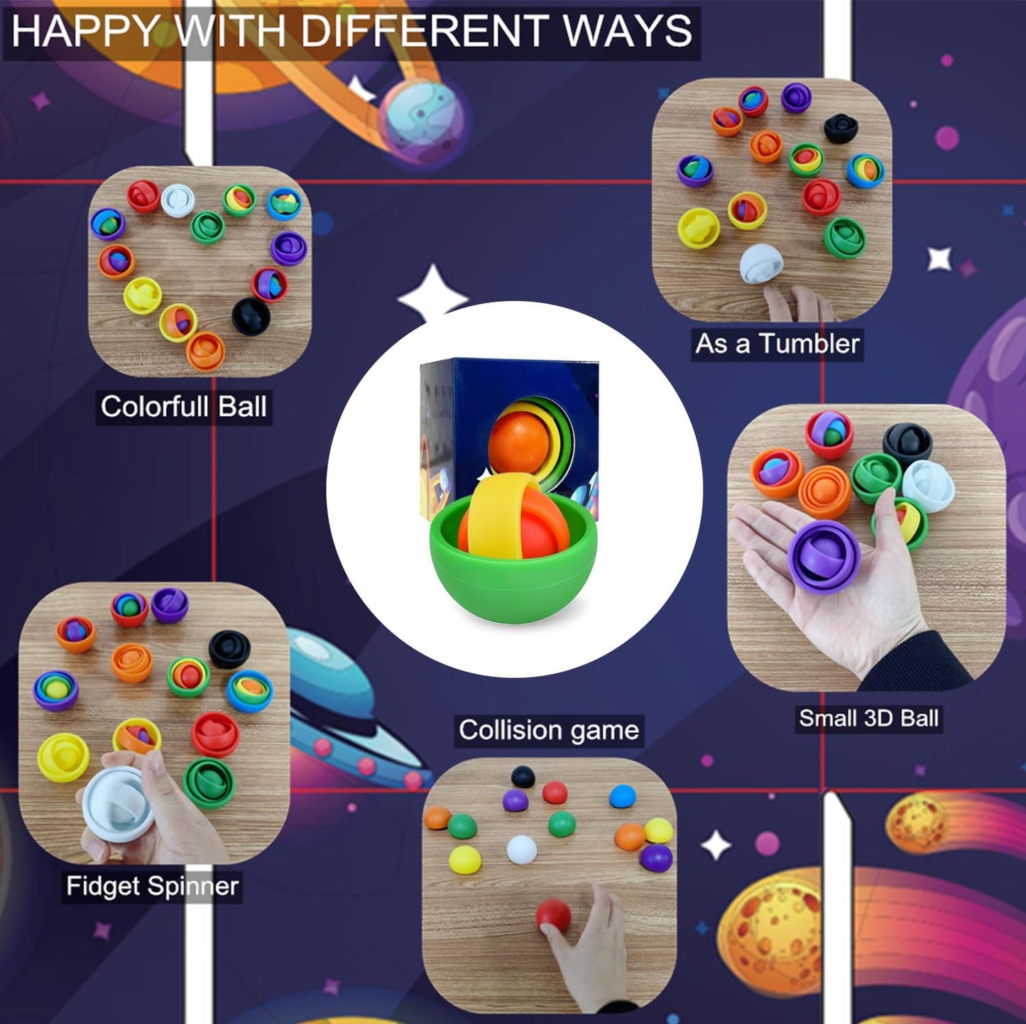 Fidget Toys, 3D Teen Boys Fidgets Spinners, Relief Stress and Exercise Fingers Hand Ball Fidgets Gyroscope, Best Gifts for Boys, Girls, Adult Birthday Games(1PACK)