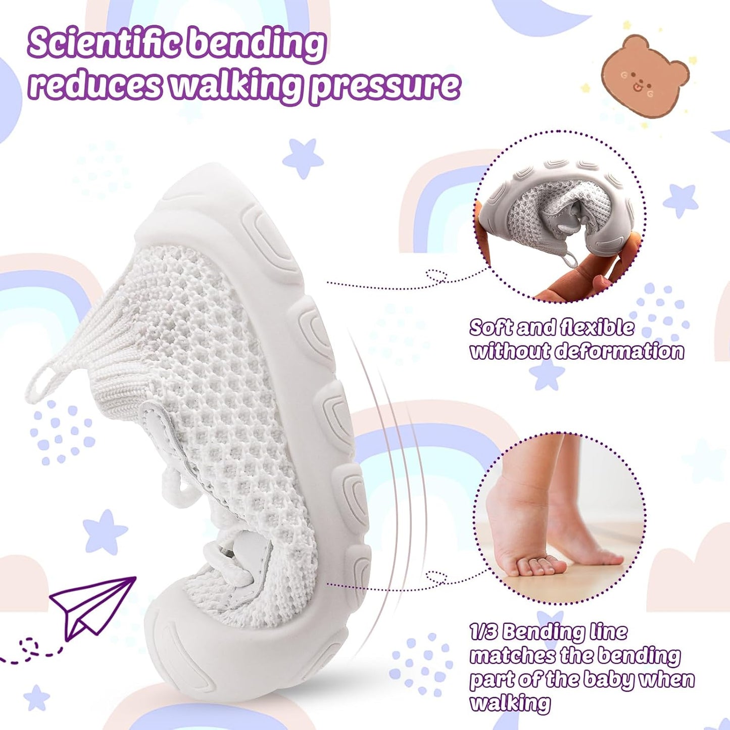 Charrost Toddler Baby Girl Boy First Walking Shoes Checkered Sneakers Sizes 3/4/5/6/7/8T. Soft, Cute,Flexible for First Walkers. Non-Slip, Slip On, Wide Toe Box Indoors Outdoors