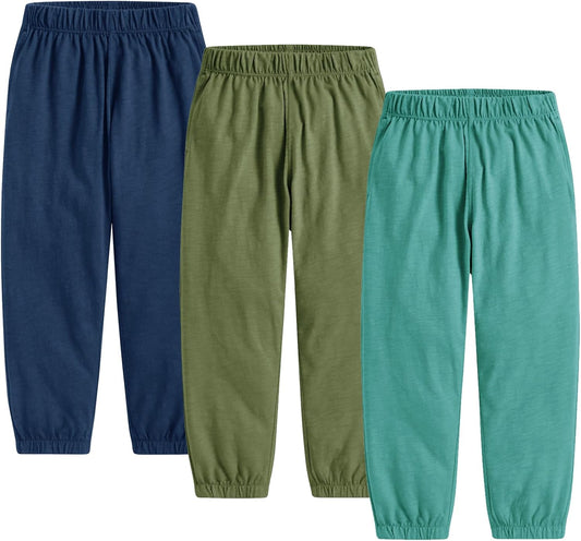 Toddler Boy 3 Pack Long Bloomers Baby Soft Cotton Basic Sweatpants Kids Summer Fall Solid Casual Jogger Pants
