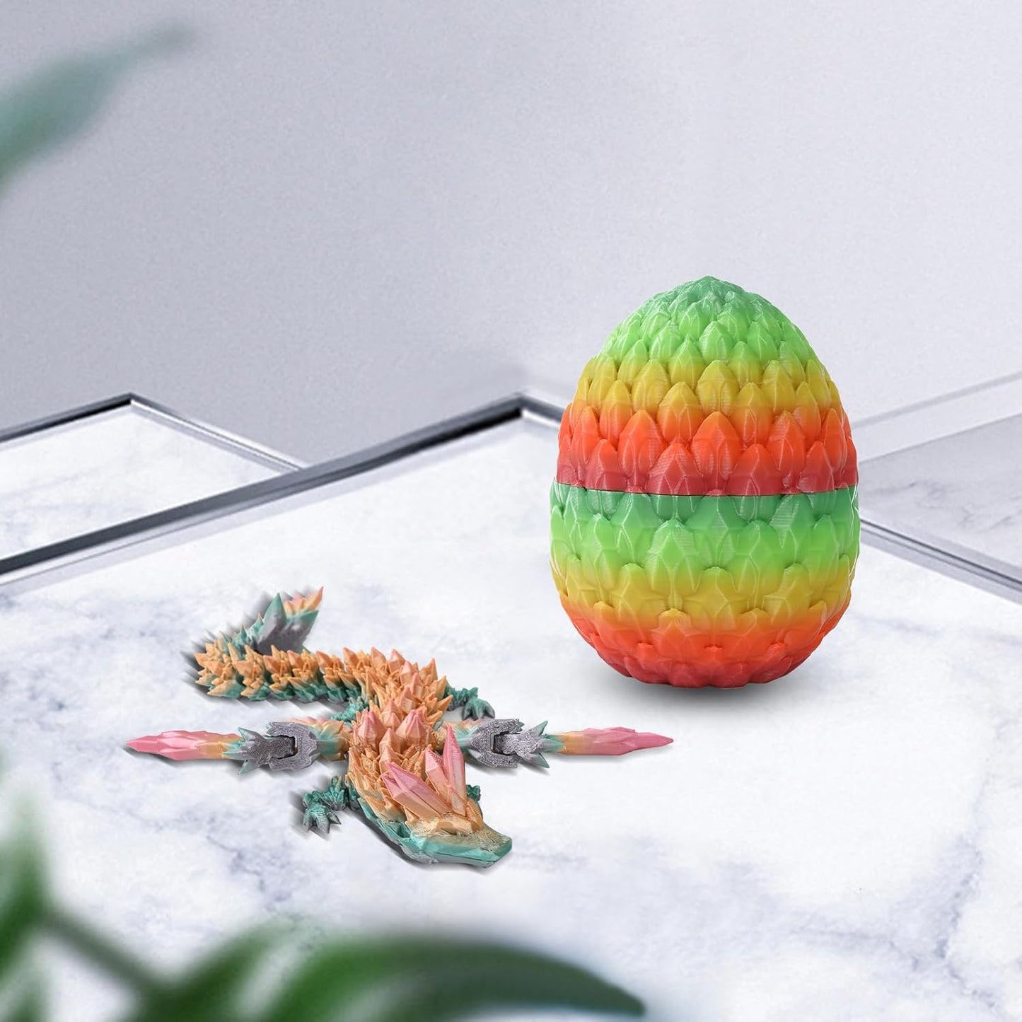 3D Printed Dragon Egg,Mystery Crystal Dragon Fidget Toys,Articulated Dragon,Home Desk Decor Easter Surprise Dinosaur Eggs,Adults Fidget Toys for Autism/ADHD