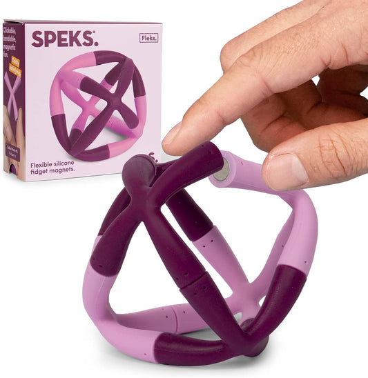 Speks Fleks Silicone 6-Piece Building Set - Mulberry - Fun Desk Toy for Adults