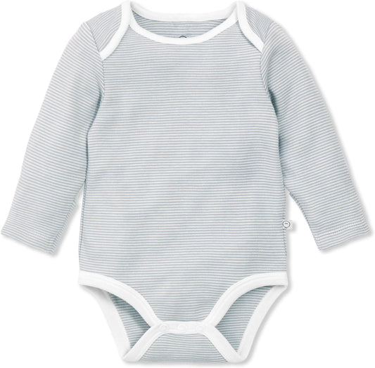 MORI Baby Supreme Comfort Long Sleeve Bodysuit for Boys and Girls - Unisex Romper with Envelope Neck and Nickel Free Popper