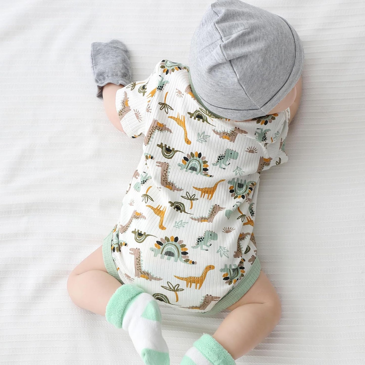 Newborn Baby Boy Girl Short Sleeve Bodysuits Cotton One-Piece Baby Clothes 6-Pack